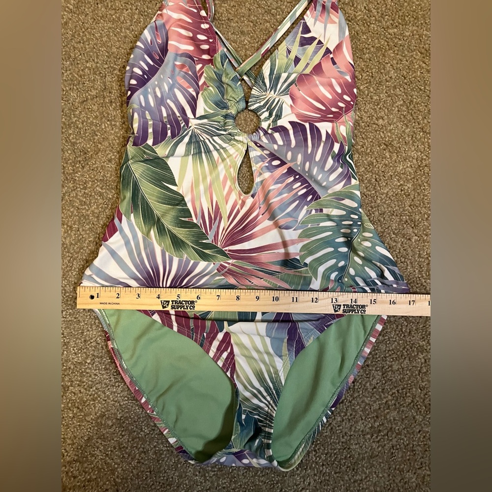 Bleu Rod Beattie Monstera Leaf One Piece Swimsuit size 12 - Picture 5 of 16